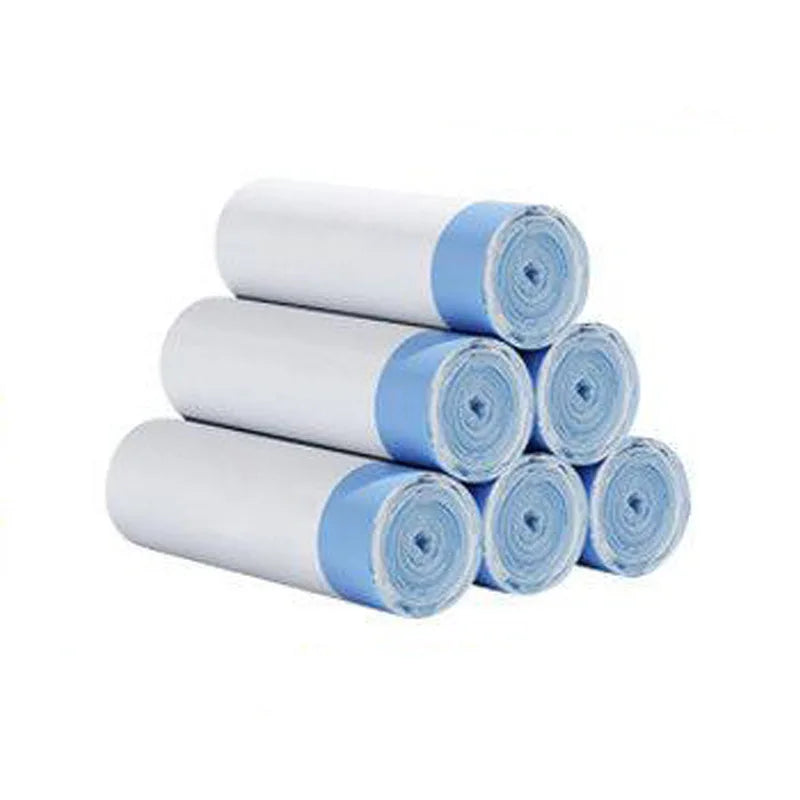 15pcs/roll Thick Trash Bags, Tear-Off Drawstring Trash Can Liners,For Home, Kitchen, Restaurant, Living Room, Garbage Sorting