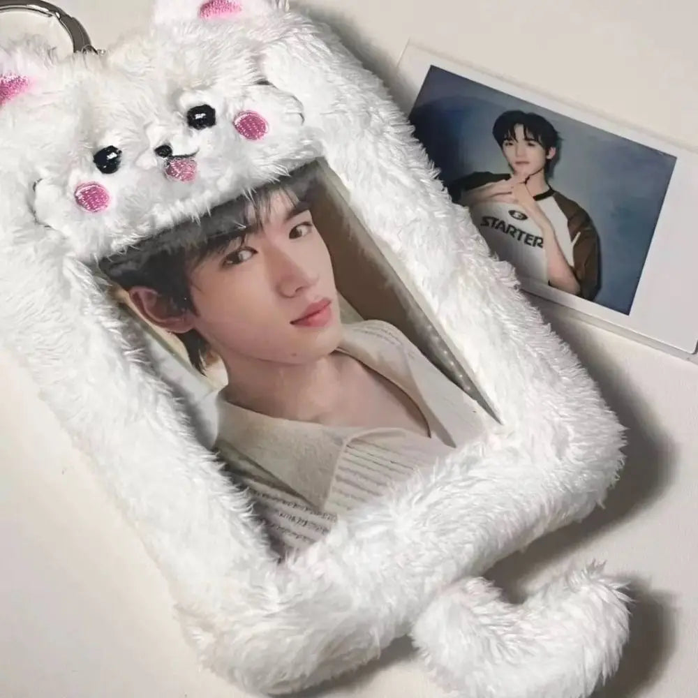Multifunctional Photocard Case Bear/Rabbit/Chick Bus Door Cards Sleeve Cute Cartoon Photo Card Holder School Office