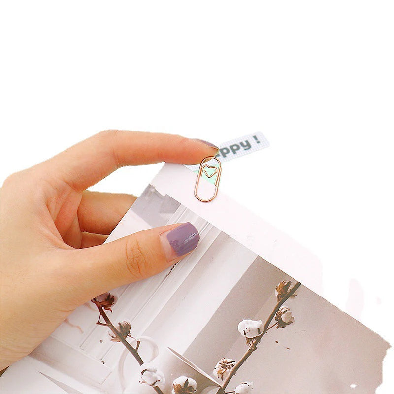 Kit 50pcs Mini Metal Heart Clips Office Supplies Paper Clip