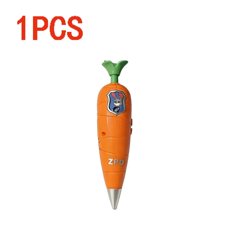 1/3/6pcs Zootopia Carrot Voice Recorder Pen Cartoon Kids Ballpoint Pen That Can Be Recorded Creative Multi Functional Pens Gift