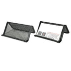 Black Metal Mesh Business Card Holder Desktop Business Card Display Stand Box Office Cards Holder Desk Shelf Storage Organizer