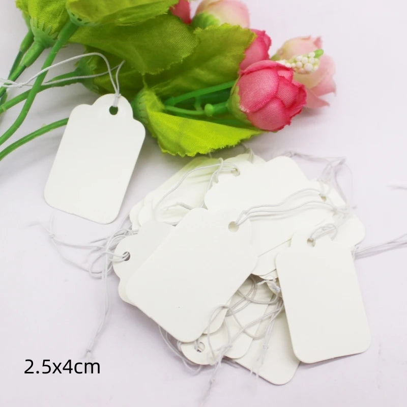 100 pieces of large-sized jewelry price tags, paper price tags, price tags, gold and silver border price tags