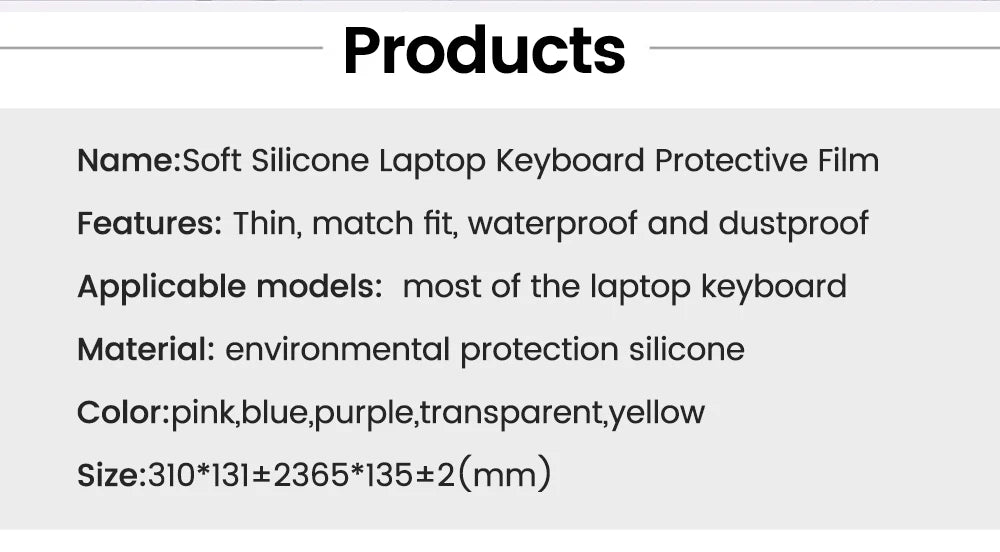 Universal Laptop Keyboard Cover Protector 12-17 inch Waterproof Dustproof Silicone Notebook Computer Keyboard Protective Film