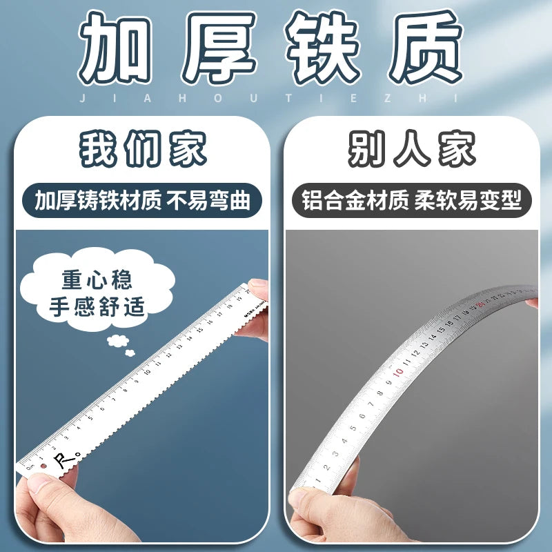 M&G Ruler Set, Cast Iron Material, Straightedge, Triangle Ruler, Protractor, Includes pp Box, Student Math Drawing Set