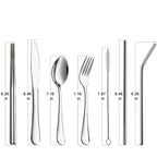 Travel Cutlery Box with Knife, Fork, Spoon, Chopsticks and Reusable Straw Set Suitable for Office, Travel or Camping Accessories