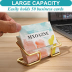 Gold Metal Business Card Holder Desk Bracket Cards Organizer Office Business Cards Display Holders Fashion Desktop Decorative