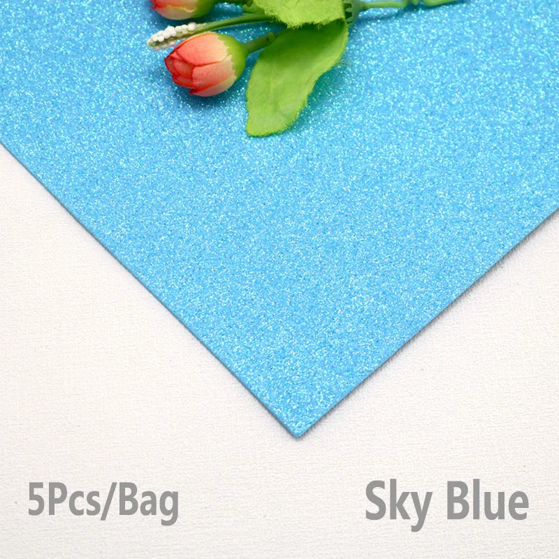 5Sheets 20*30cm Glitter Foam Paper Sparkles Paper for Children's Craft Activities DIY Cutters Handcraft Foam Paper Without Glue