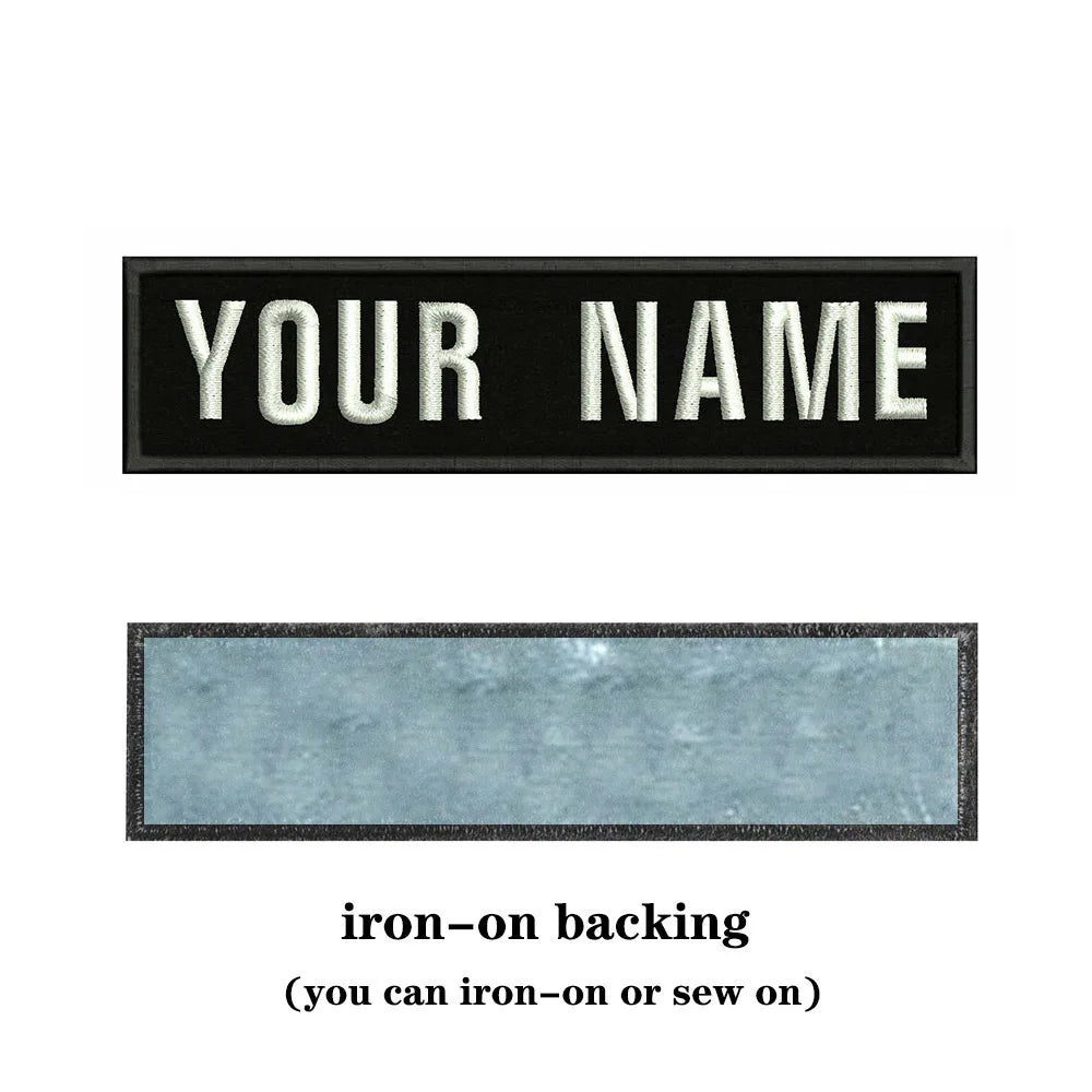 10X2.5cm Embroidery Custom Name Text Patch Stripes Badge Iron On Or Sew On Or  Patches For