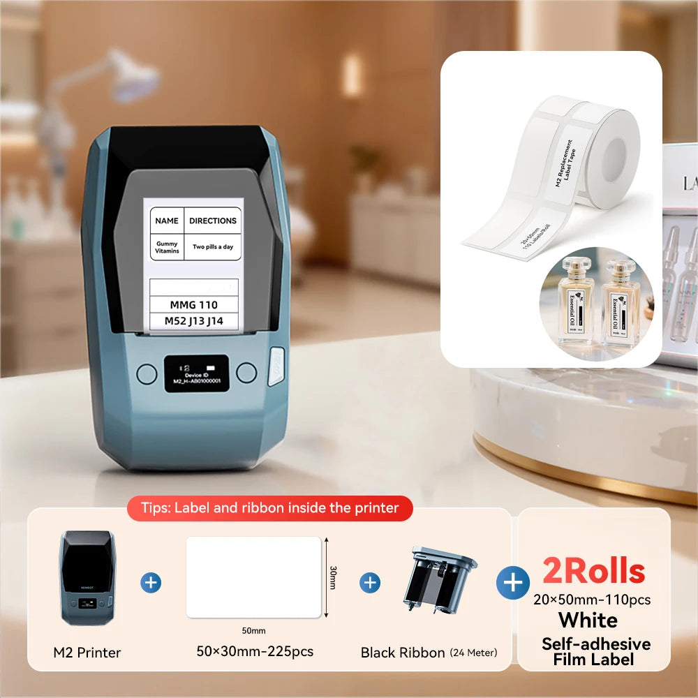 Niimbot M2 Thermal Transfer Label Printer 300 DPI High Definition Wireless 20-50 MM Print Width Label Maker Support Phone/PC
