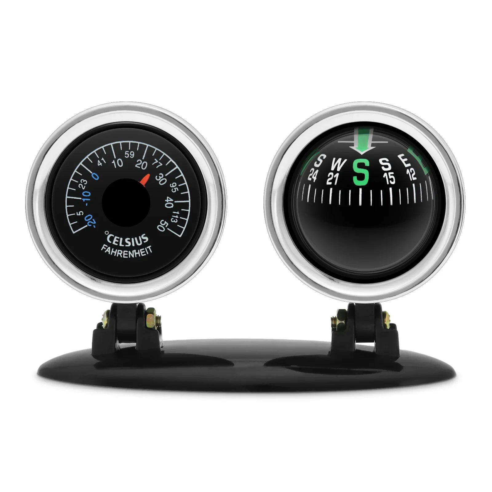 Car Compass Thermometer 2 in 1 Dashboard Navigation Guide Ball Compass Portable Accessories For Vehicle Car Auto Compass