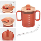 Adult Sippy Cup with Lid and Straw Plastic Mug Drinking Cup Disabled Elderly Spill Proof Dysphagia Cup Parkinsons Aids Living