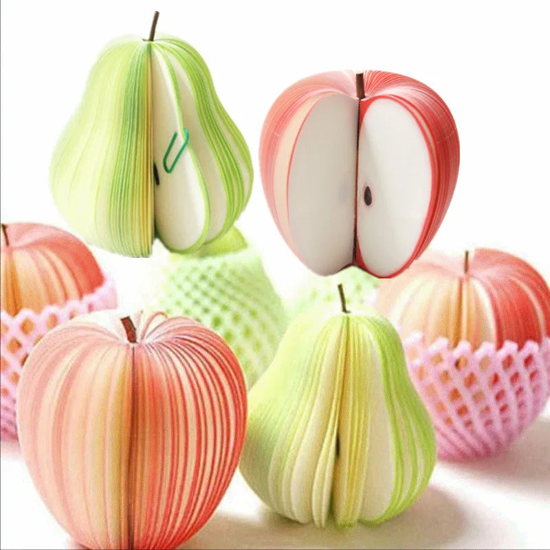 Creative Apple Sticky Notes DIY Sticky Notes, Fruit Sticky Notes Pear Office and Study Message Sticky Notes