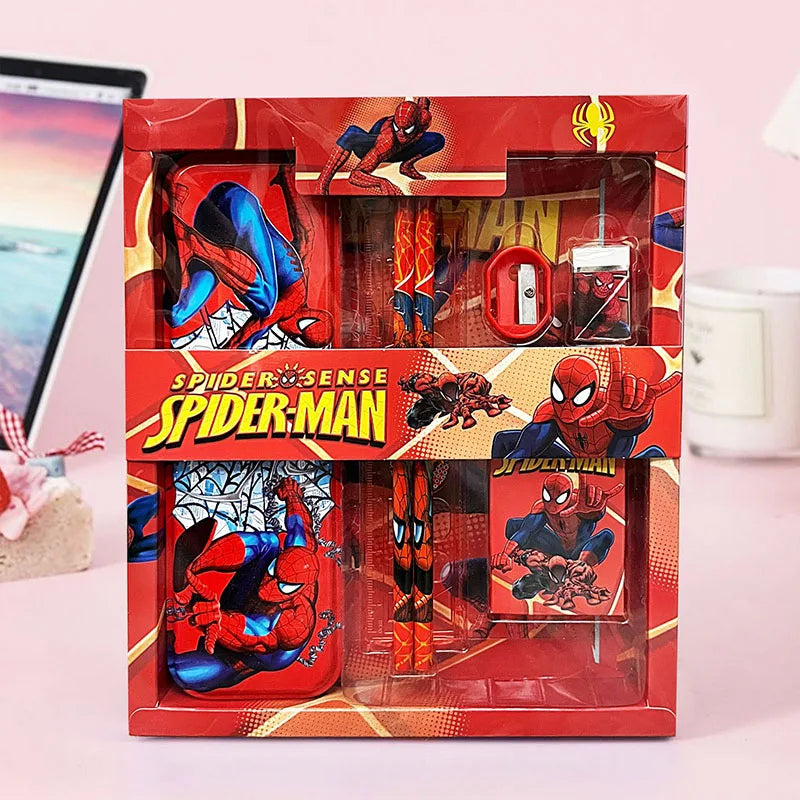 New Cartoom Spiderman Themed Stationery Set for Students with Pencil Pen Sharpener Eraser Ruler - School Supplies Gift