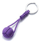 Military Parachute Woven Rope Ball Keychain Paracord Lanyard Key Ring Monkey Fist Key Chains Outdoors Survival Tool Jewelry