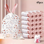 100-Count Drawstring Trash Bags – 19.7x17.7in Thick Unscented Liners for Kitchen, Bathroom & Office, Cute Printed Design