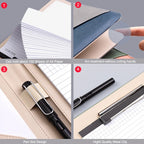 A4 Business Leather Portfolio Padfolio Folder Multifunctional Business Manager Clipboard Document Organizer Office Conference