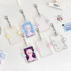 Kpop Card Holder Keychain Sleeve Clear Acrylic Badge ID Holder Idols K-pop Album Binder Photo Frame