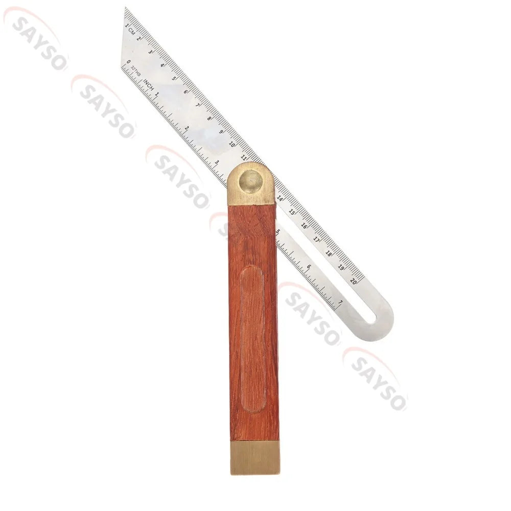9Inch Adjustable Angle Rulers Gauges Tri Square Sliding T-Bevel with Wooden Handle Ruler Gauge Protractors Carpentry Tools