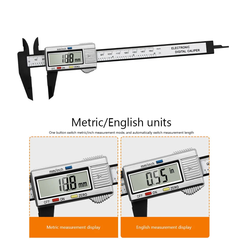 Multipurpose Vernier Caliper Digital High-strength Plastics 4 Measuring Functions 0.1mm Accuracy for Auto Machinery