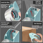 1 Set1.9 inches/4.8cm Tape Dispenser & Tape,  For packaging, shipping, and mailing, Quiet And Smooth,  No Splitting Or Tearing.