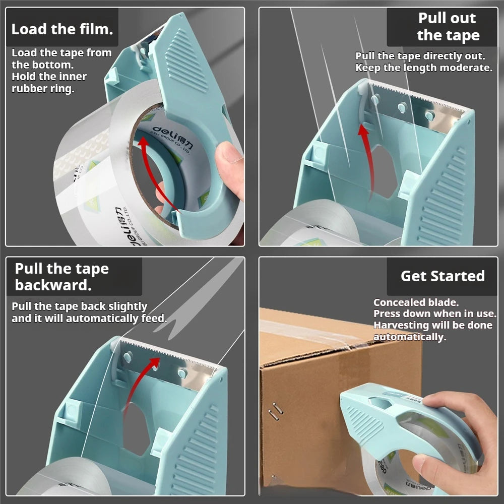 1 Set1.9 inches/4.8cm Tape Dispenser & Tape,  For packaging, shipping, and mailing, Quiet And Smooth,  No Splitting Or Tearing.