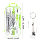 1 Set Math Geometry Kit Protractor Compass Set Triangle Ruler  11 Pcs Student Supplies,Green