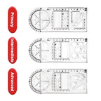 Multi -function Ruler Set Drawing Geometry Protractor Spirograph Ruler Students Mathematics Drafting Tools