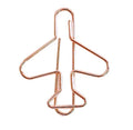 20 Pcs Airplane paper clip Cute Rose Gold aeroplane Clips Bookmarks Photo Memo Ticket Holder Office School Supplies Decoration