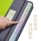 Accordion File Organizer with Safe Zipper, 13 Pocket Expanding File Folder with Front Pencil Pouch, School Office Supplies