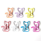 20/50pcs Cartoon Animal Paper Clip Cat Shaped Colorful Black Cat Paper Clips Metal Bookmark Cute Paper Planner Accessories