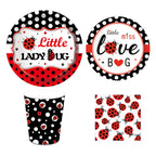 Insect Ladybug Party Disposable Tableware Sets Kids Birthday Plates Cups Napkins For Baby Shower Party Dinnerware Decoration