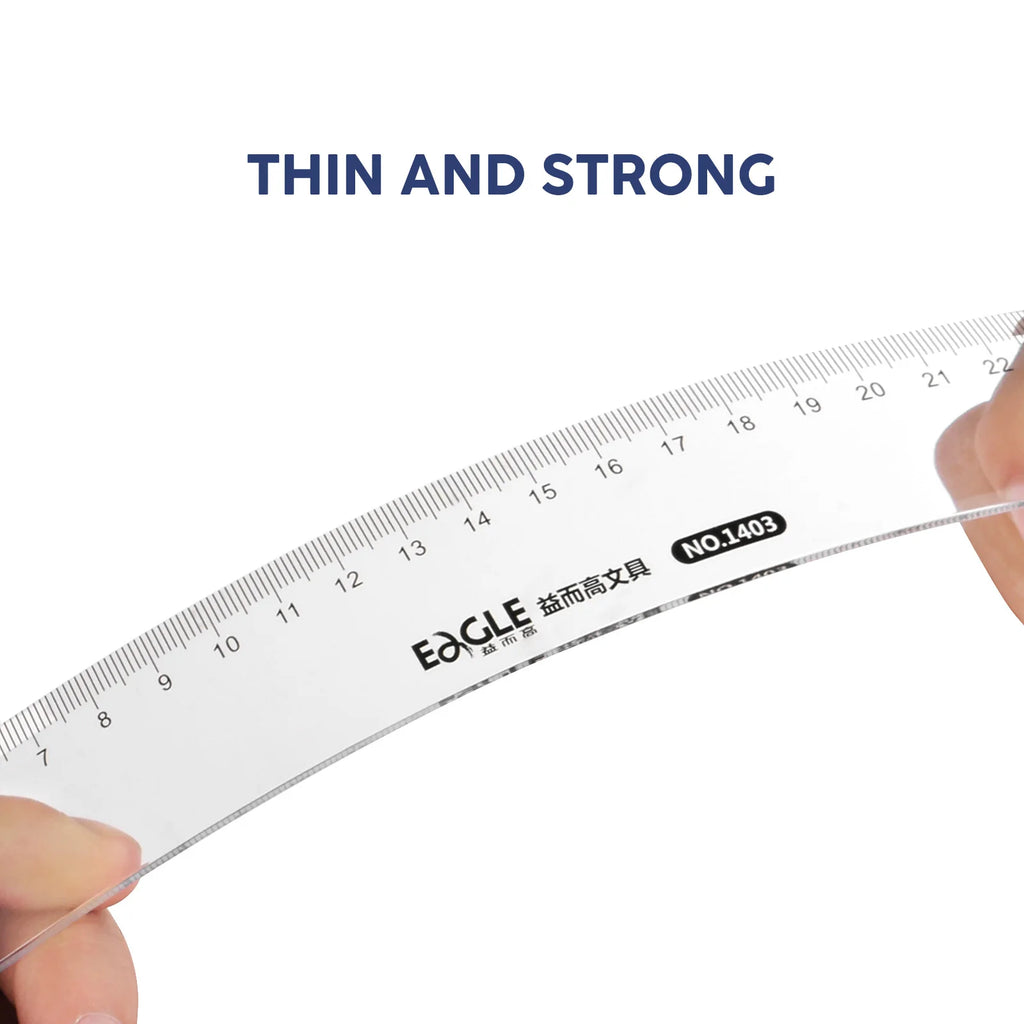 3Pcs Transparent Ruler Set 20/30/40cm, Thin & Strong Shatterproof, for Engineering Drawing, Office, School, Measurement Tools