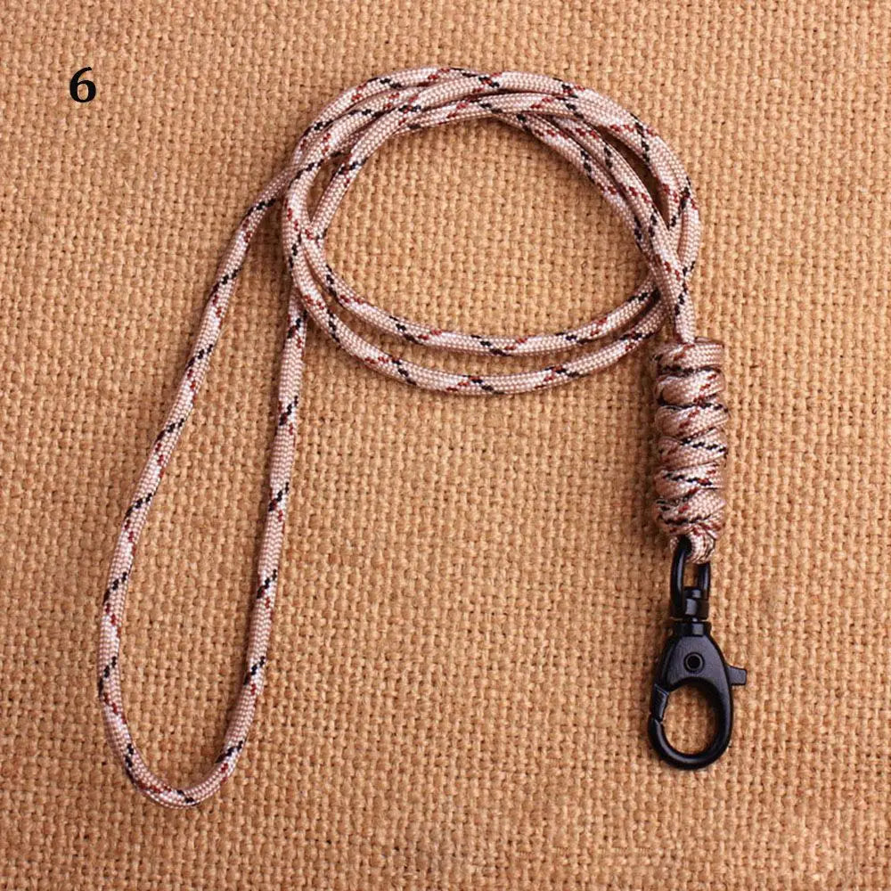 Emergency Survival Backpack High Strength Paracord Keychain Parachute Cord Lanyard Rotatable Buckle Key Ring