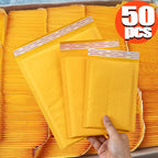 50/10pcs Kraft Bubble Envelopes Bags Mailers Self-adhesive Sealed Waterproof Business Shipping Bag Gift Packaging Storage Pouch