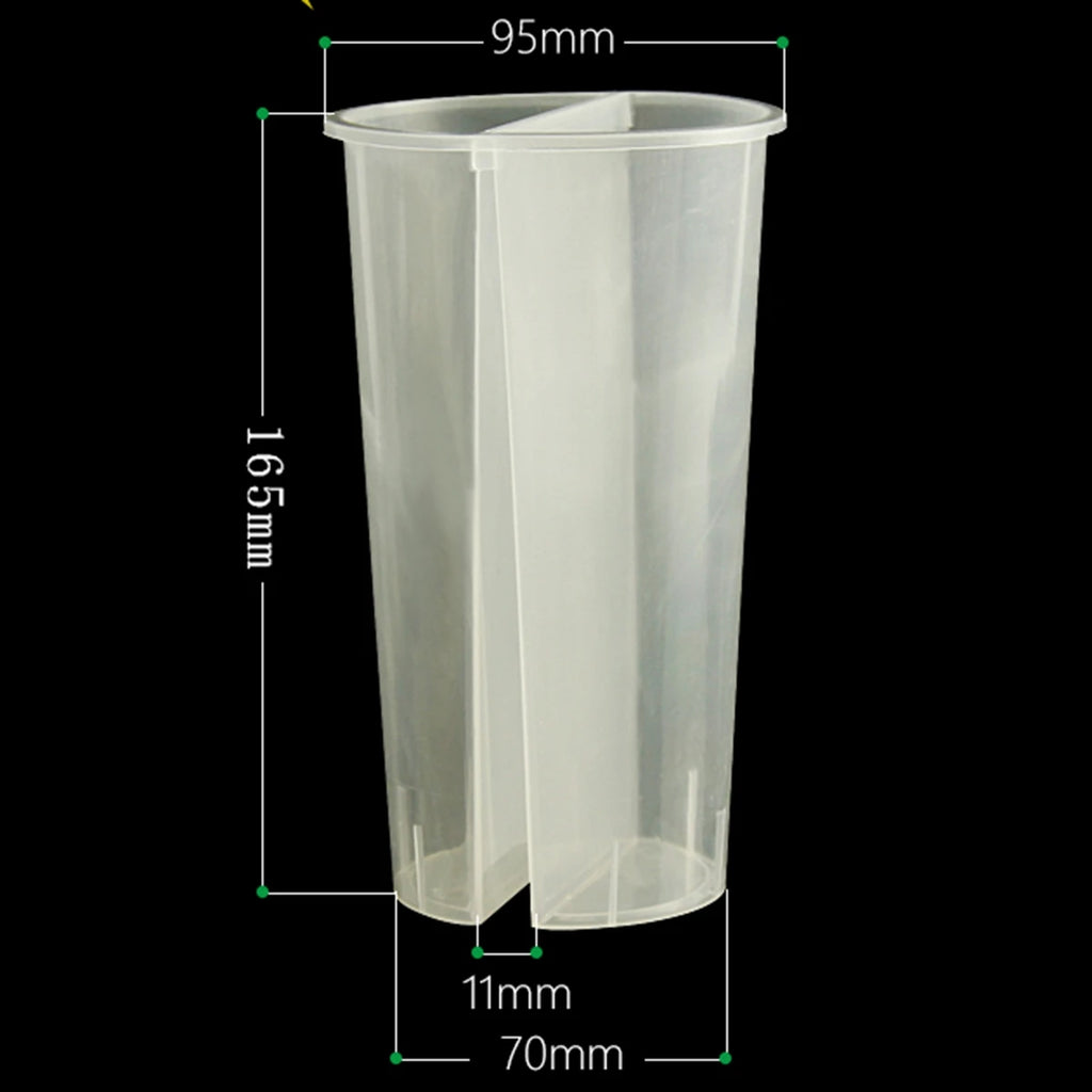 Disposable Bubble Tea Cups Plastic Drinking Cup with Lids 700ml Double Grid Thicken Smoothie Cup for Drinking Share Drinkware
