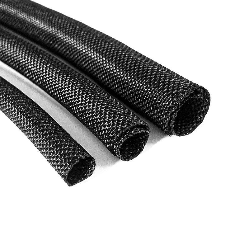 Cable Sleeve Self Closing PET Braided Expandable Auto Line Management Overlaps Flexible Loom Split Pipe Tube Wire Wrap Protect