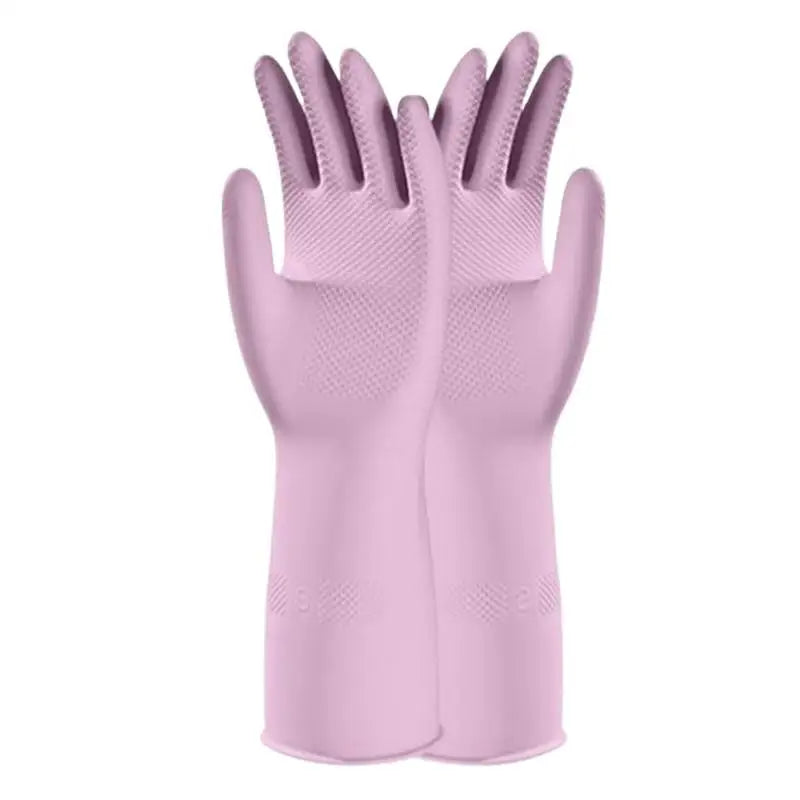 dailyWater Resistant Dish Washing Gloves 1 Pair Durable Latex Rubber Gloves Reusable for Kitchen Cleaning Laundry Gardening Use