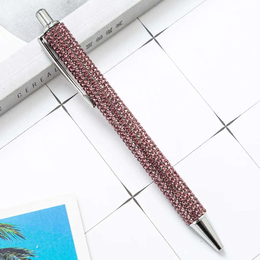 1 Piece Lytwtw's Ballpoint Pen Luxury Rhinestone Cute Wedding Rose Gold Metal Stationery School Office Supply High Quality Pens