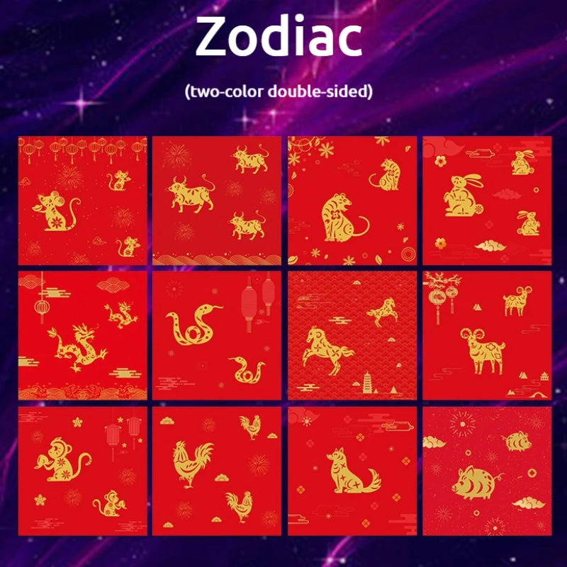 50pcs Creative Square Star Sky Constellations Origami Paper Kid DIY Handmade Double-sided Coloring Fold Craft Paper Art Gift