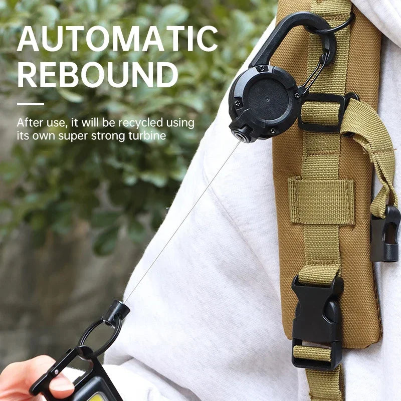 1-20PCS Outdoor Retractable Key Chain Mountaineering Buckle Key Chain Anti-loss Anti-theft High Rebound Metal Easy To Pull