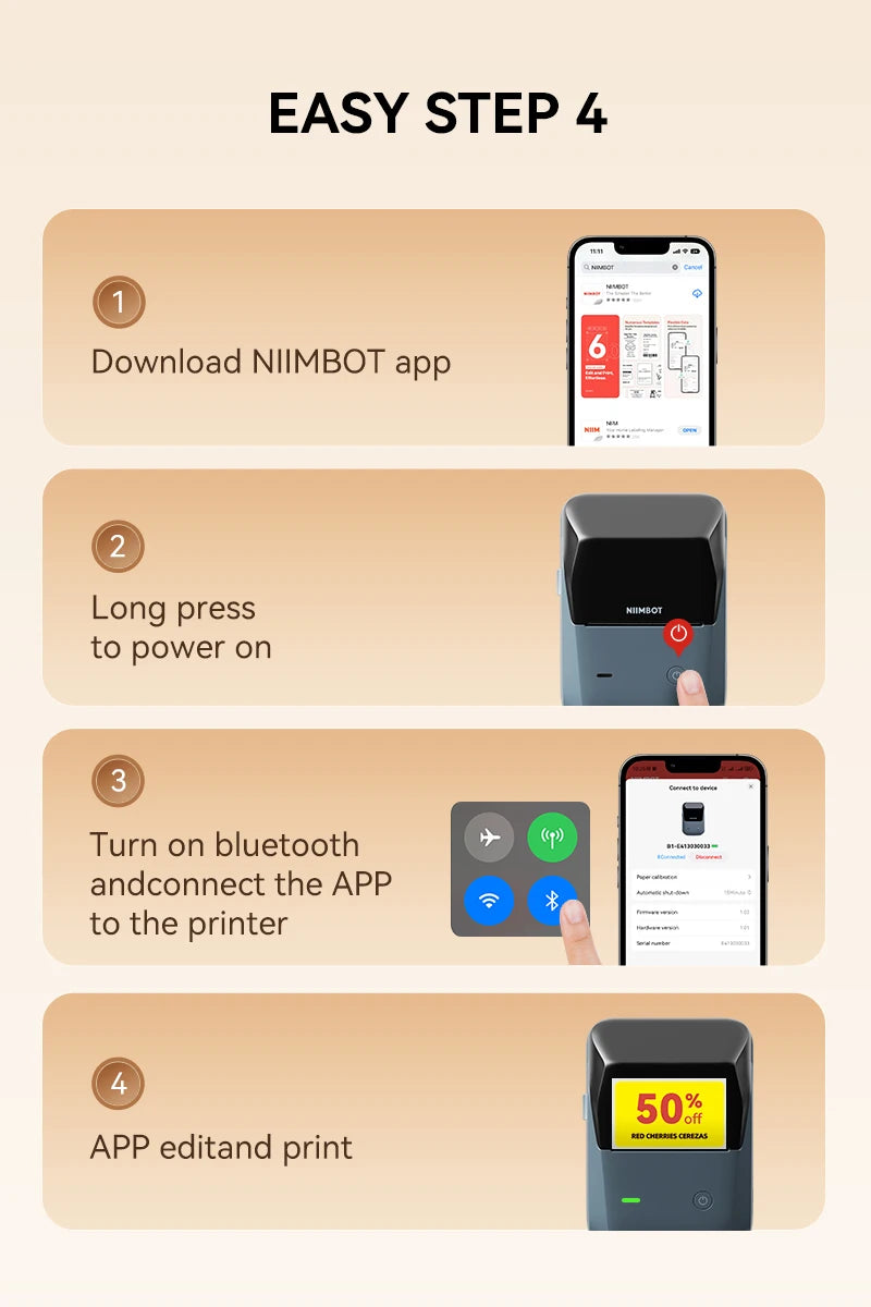 Niimbot B1 Pro Label Printer 300 DPI High-definition Red Black Color Printing Self-adhesive Photo Printing for Business Home