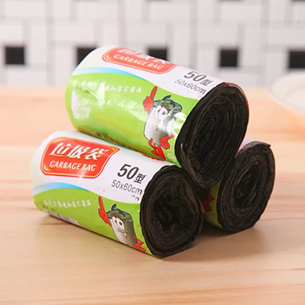 1 Rolls 13Bags/Roll Disposable Garbage Bag Trash Can Bin Points Off Rubbish Bag Black 40x50cm Plastic Bags Bathroom Kitchen