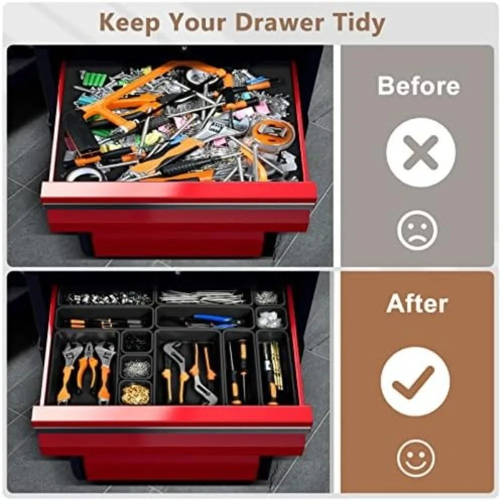 32PCS Desk Drawer Organizers 3 Size Plastic Interlocking Shallow Tool Organizer Tray Dividers Separators Storage Bins Container