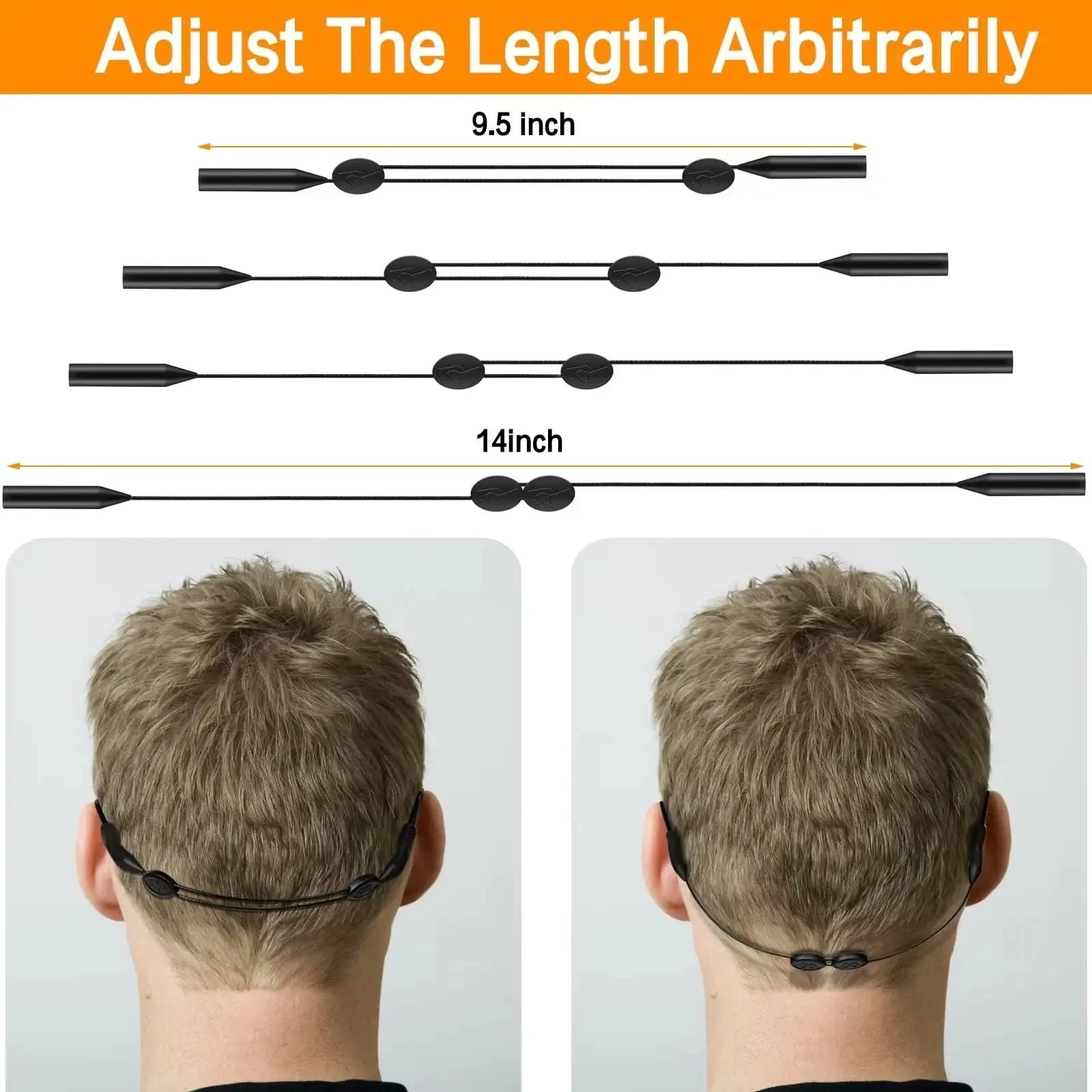 1/5pcs Universal Adjustable Eyewear Retainer Fit Sports Sunglasses Retainer Unisex Strap Safety Glasses Holder Large Round-Head