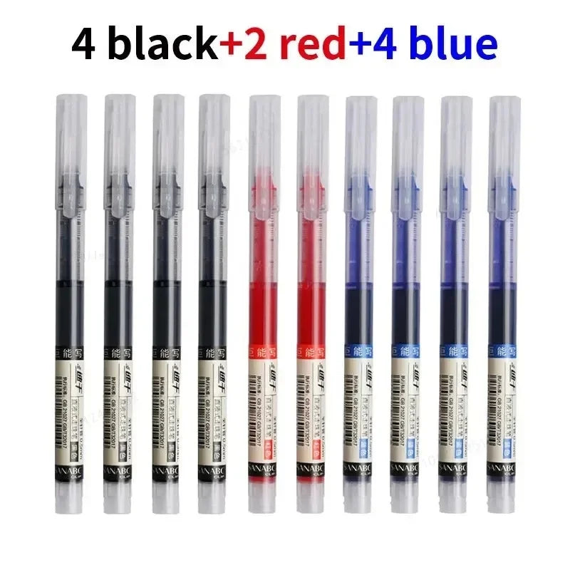 1-20Pcs Needle Type Gel Ink Pens Black/Blue/Red 0.5mm Liquid Ballpoint Pen Students Stationery School Office Writing Tool