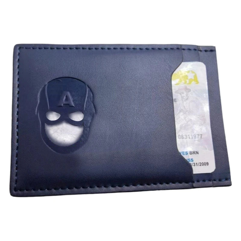Leather Bat Wallet Personalized Superhero Mask Card Holder Bat ID Heroic Wallet Gift