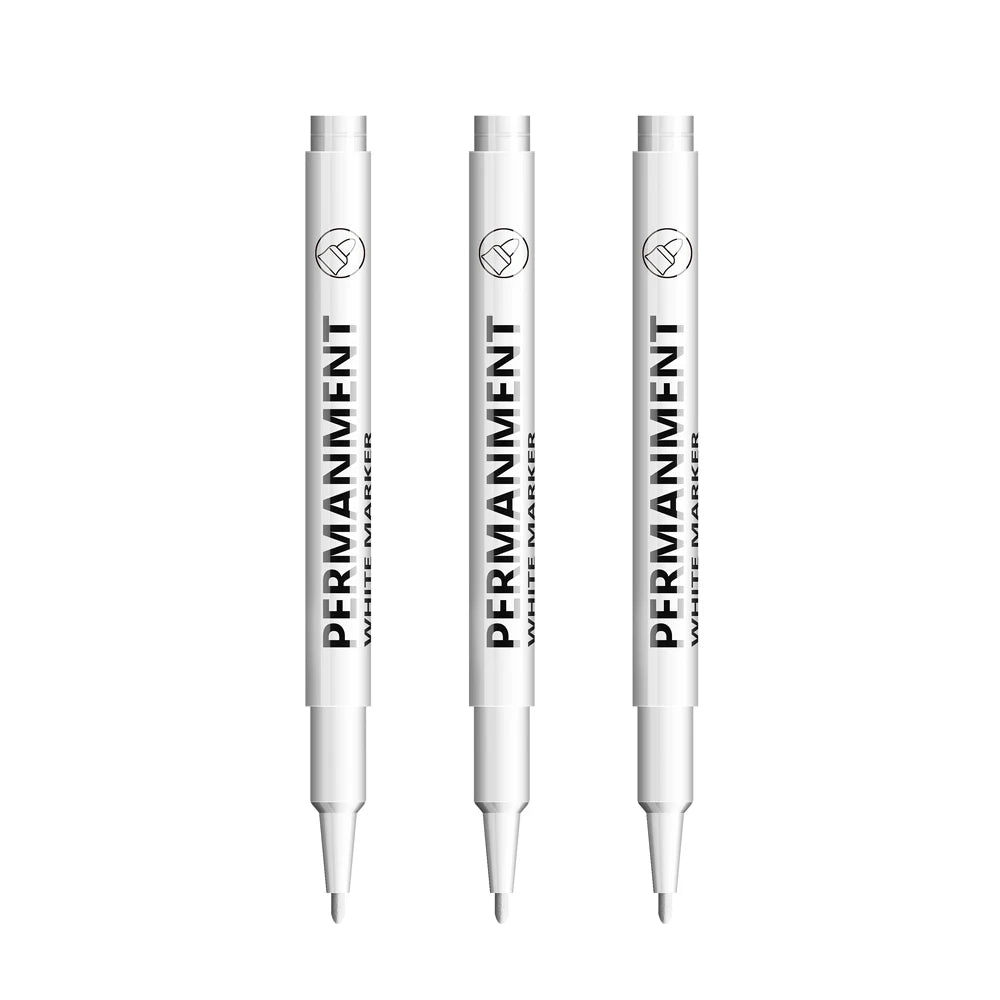 3/6/12 Pcs Waterproof Marker Pen White Black Inks  2mm Tip For Rock Painting Stone Ceramic Glass Wood Tire Fabric Metal Canvas