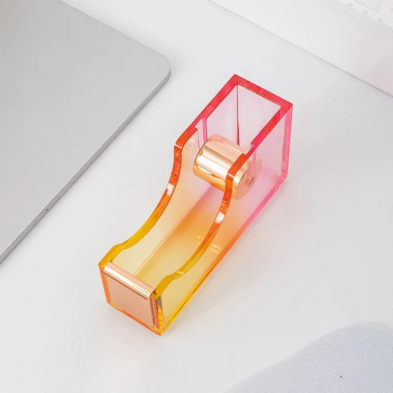 Mingqiang Cross-border Transparent Acrylic Tape Base Tape Cutting Machine Desktop Office Supplies Gift Set