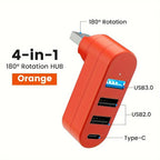 Mini Splitter 4 Ports USB Hub 3.0 Box Rotatable USB Data Transfer Multiple Expander For Computer Laptop MacBook PC Accessories