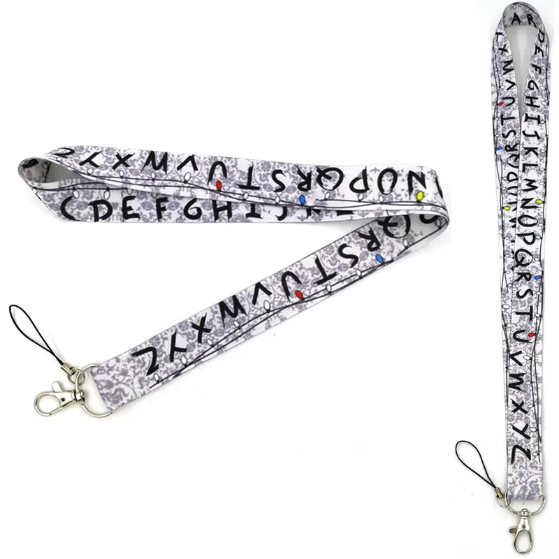 Alphabet letters Keychain Lanyards Id Badge Holder ID Card Pass Gym Mobile Phone Badge Holder Key Straps